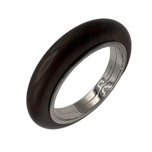 BOTTEGA VENETA  Brown LACQUER & STERLING SILVER Bangle Bracelet